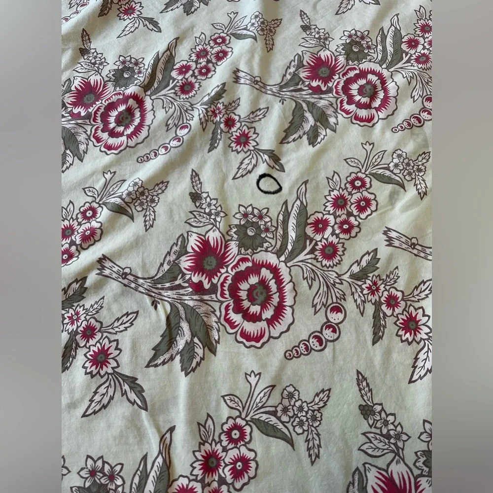 Pottery Barn Duvet Cover Light Green Pink Floral Boho Cottagecore 94”x80”